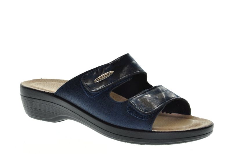 Fly Flot Dames Slipper Velcro Blauw FlyFlot.be